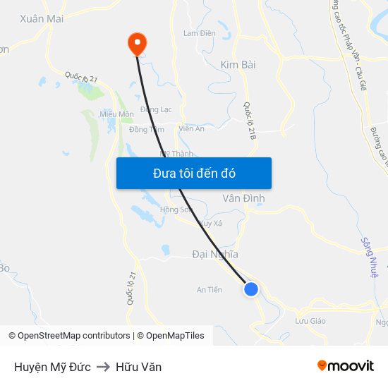 Huyện Mỹ Đức to Hữu Văn map