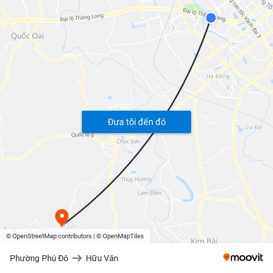 Phường Phú Đô to Hữu Văn map