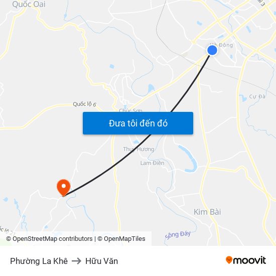 Phường La Khê to Hữu Văn map