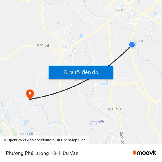 Phường Phú Lương to Hữu Văn map