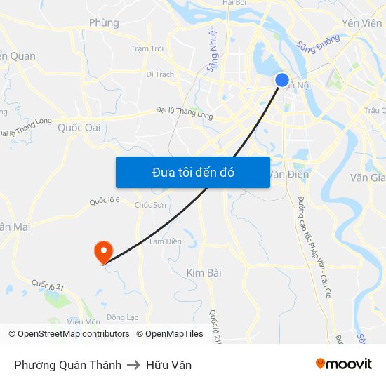 Phường Quán Thánh to Hữu Văn map