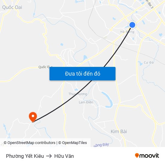 Phường Yết Kiêu to Hữu Văn map