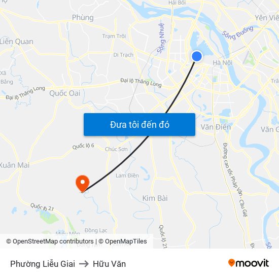 Phường Liễu Giai to Hữu Văn map