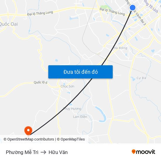Phường Mễ Trì to Hữu Văn map