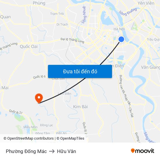 Phường Đống Mác to Hữu Văn map