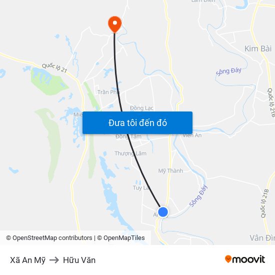Xã An Mỹ to Hữu Văn map