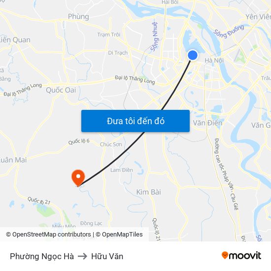 Phường Ngọc Hà to Hữu Văn map