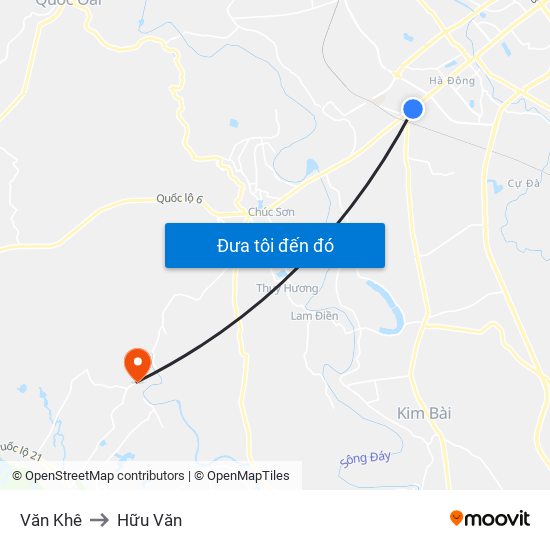 Văn Khê to Hữu Văn map