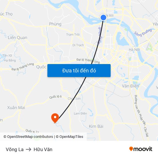 Võng La to Hữu Văn map
