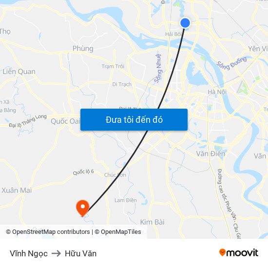 Vĩnh Ngọc to Hữu Văn map