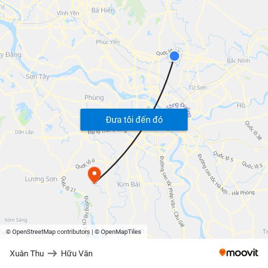 Xuân Thu to Hữu Văn map