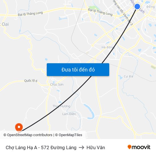 Chợ Láng Hạ A - 572 Đường Láng to Hữu Văn map