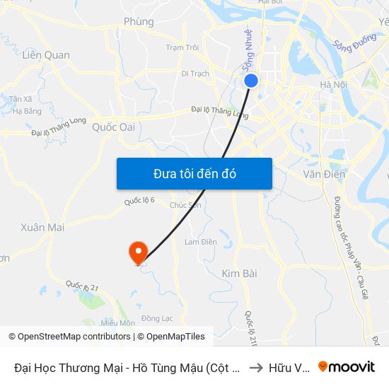 Đại Học Thương Mại - Hồ Tùng Mậu (Cột Sau) to Hữu Văn map