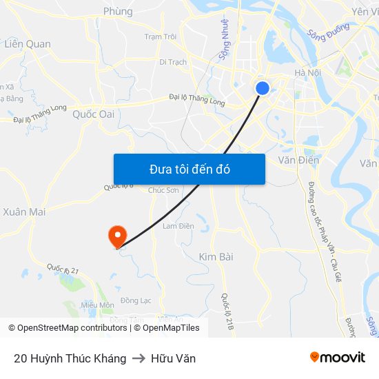 20 Huỳnh Thúc Kháng to Hữu Văn map