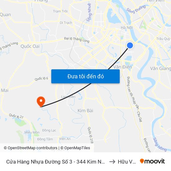 Cửa Hàng Nhựa Đường Số 3 - 344 Kim Ngưu to Hữu Văn map