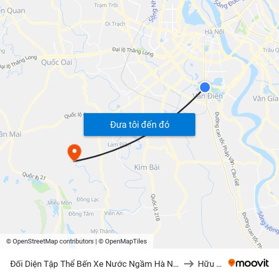 Đối Diện Tập Thể Bến Xe Nước Ngầm Hà Nội - Ngọc Hồi to Hữu Văn map
