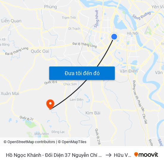 Hồ Ngọc Khánh - Đối Diện 37 Nguyễn Chí Thanh to Hữu Văn map