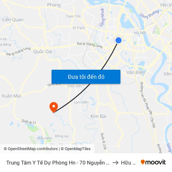 Trung Tâm Y Tế Dự Phòng Hn - 70 Nguyễn Chí Thanh to Hữu Văn map