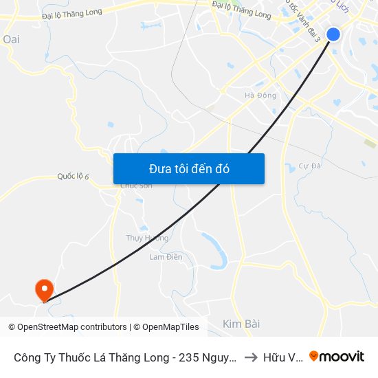 Công Ty Thuốc Lá Thăng Long - 235 Nguyễn Trãi to Hữu Văn map