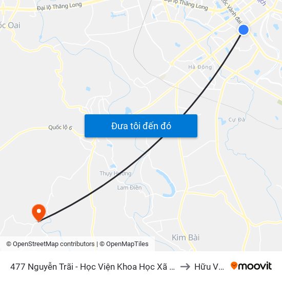 477 Nguyễn Trãi - Học Viện Khoa Học Xã Hội to Hữu Văn map