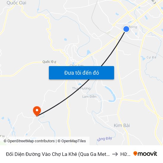 Đối Diện Đường Vào Chợ La Khê (Qua Ga Metro La Khê) - 405 Quang Trung (Hà Đông) to Hữu Văn map