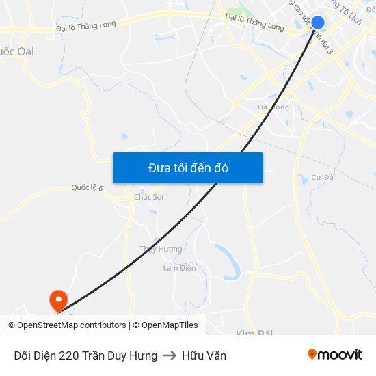 Đối Diện 220 Trần Duy Hưng to Hữu Văn map