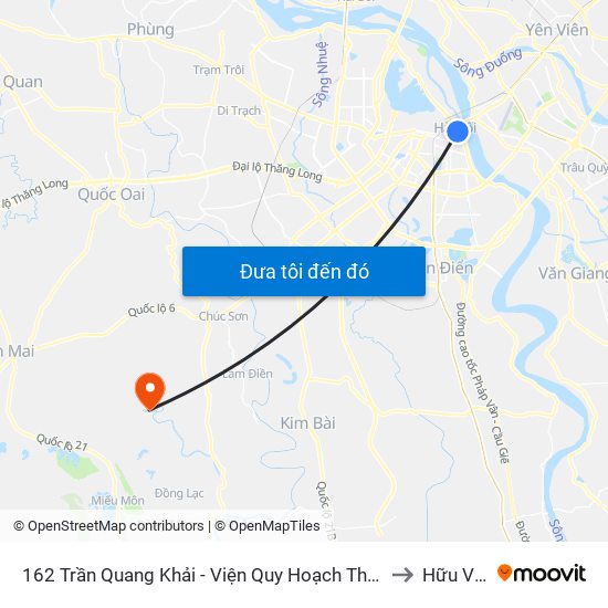 162 Trần Quang Khải - Viện Quy Hoạch Thủy Lợi to Hữu Văn map