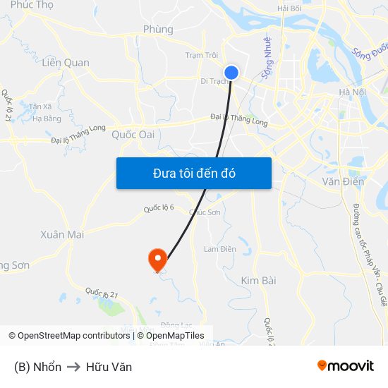 (B) Nhổn to Hữu Văn map