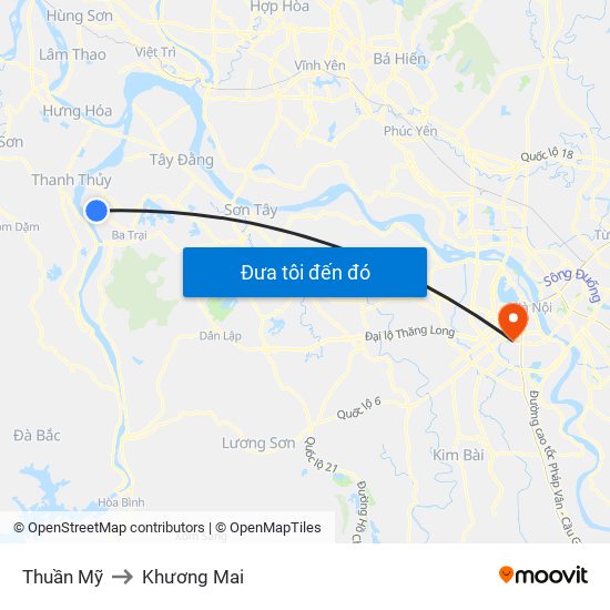 Thuần Mỹ to Khương Mai map