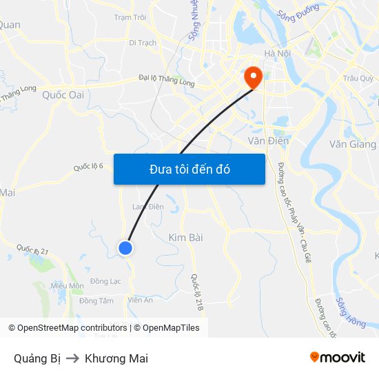 Quảng Bị to Khương Mai map