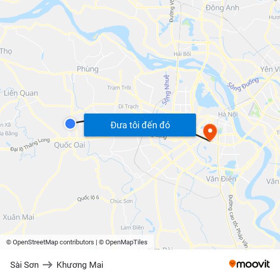 Sài Sơn to Khương Mai map