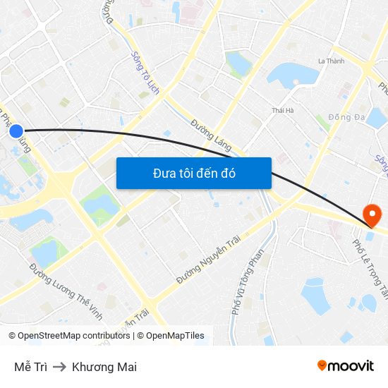 Mễ Trì to Khương Mai map