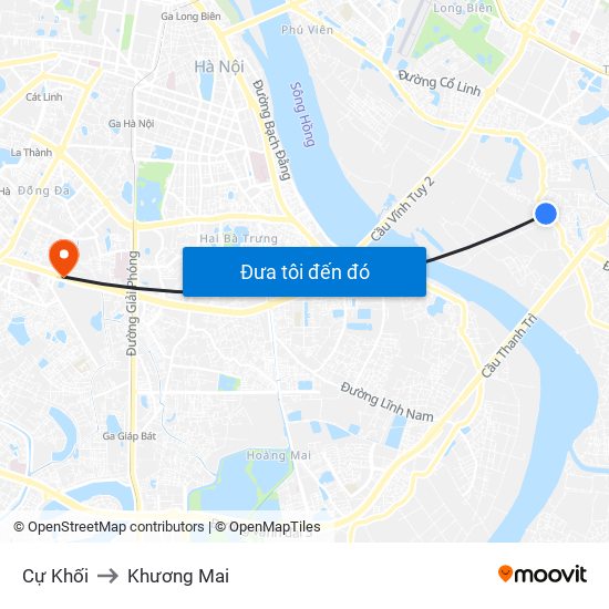 Cự Khối to Khương Mai map