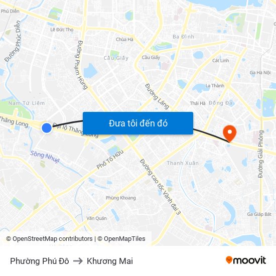 Phường Phú Đô to Khương Mai map