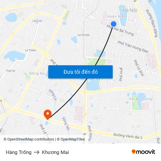 Hàng Trống to Khương Mai map