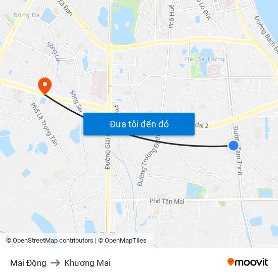 Mai Động to Khương Mai map