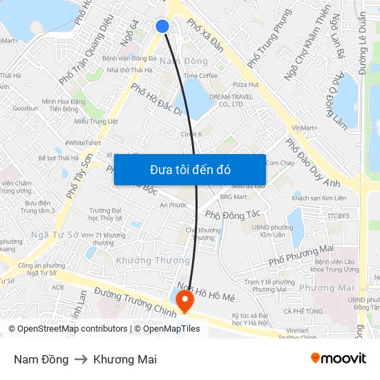 Nam Đồng to Khương Mai map