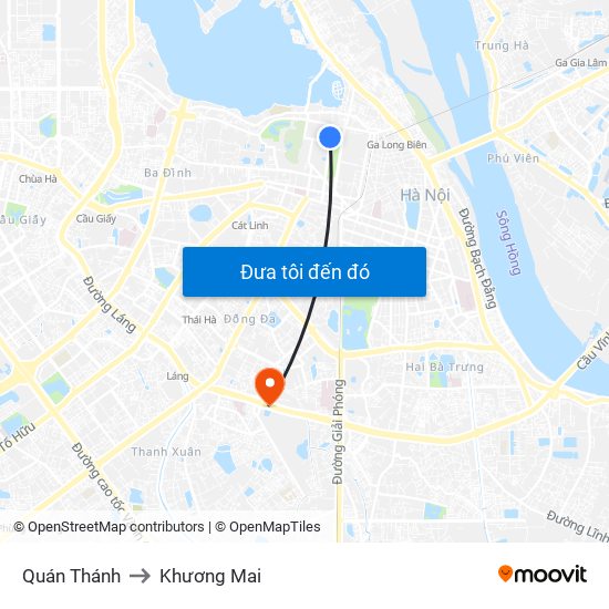 Quán Thánh to Khương Mai map
