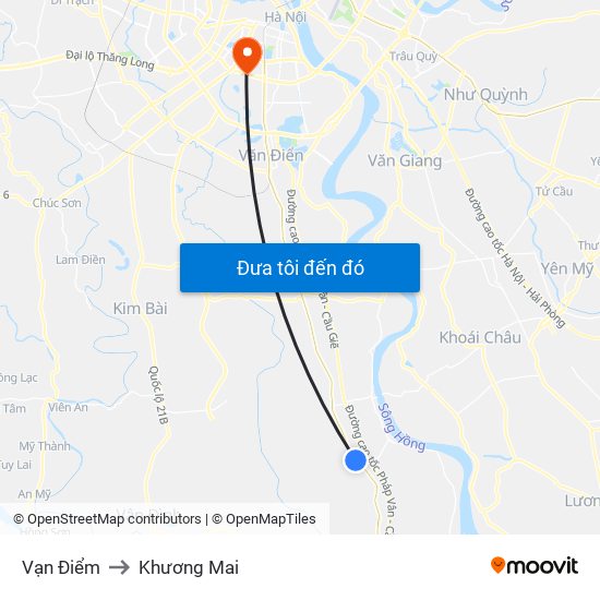 Vạn Điểm to Khương Mai map