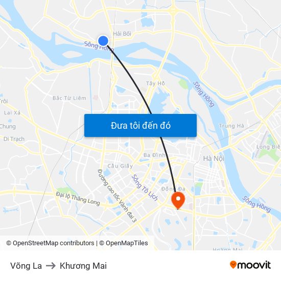 Võng La to Khương Mai map