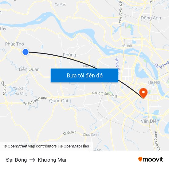 Đại Đồng to Khương Mai map