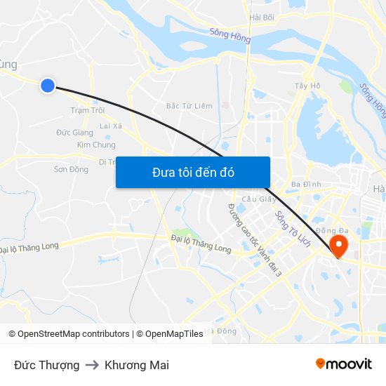 Đức Thượng to Khương Mai map