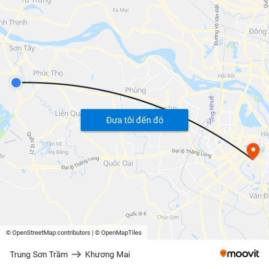 Trung Sơn Trầm to Khương Mai map