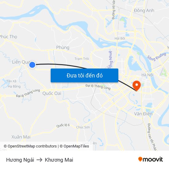 Hương Ngải to Khương Mai map