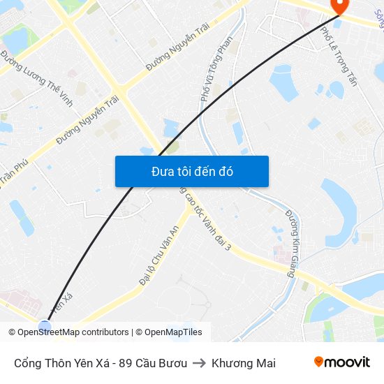 Cổng Thôn Yên Xá - 89 Cầu Bươu to Khương Mai map