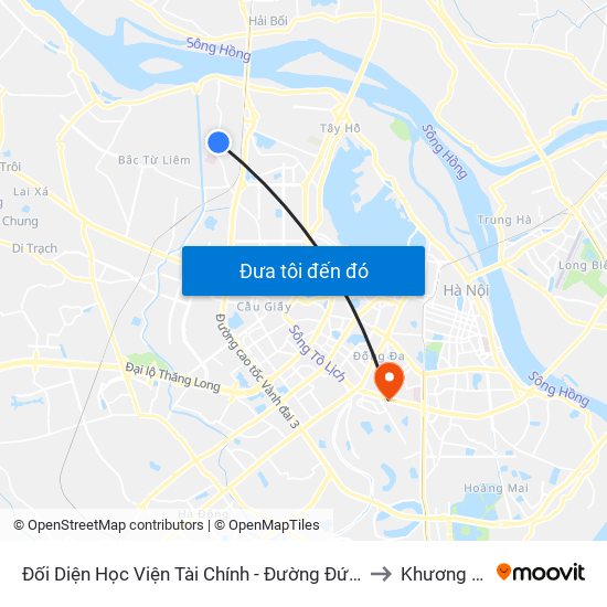 Đối Diện Học Viện Tài Chính - Đường Đức Thắng to Khương Mai map