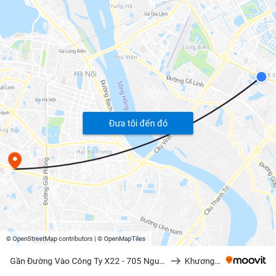 Gần Đường Vào Công Ty X22 - 705 Nguyễn Văn Linh to Khương Mai map