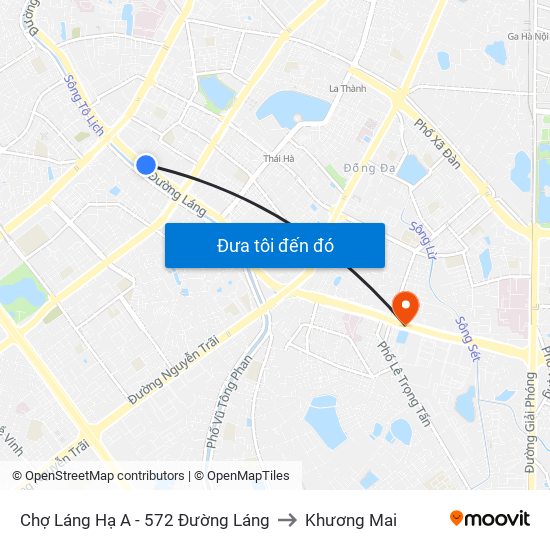 Chợ Láng Hạ A - 572 Đường Láng to Khương Mai map