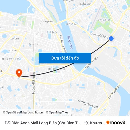 Đối Diện Aeon Mall Long Biên (Cột Điện T4a/2a-B Đường Cổ Linh) to Khương Mai map