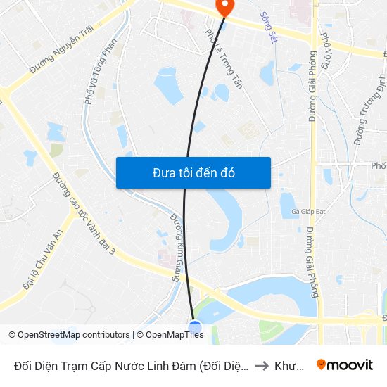 Đối Diện Trạm Cấp Nước Linh Đàm (Đối Diện Chung Cư Hh1c) - Nguyễn Hữu Thọ to Khương Mai map